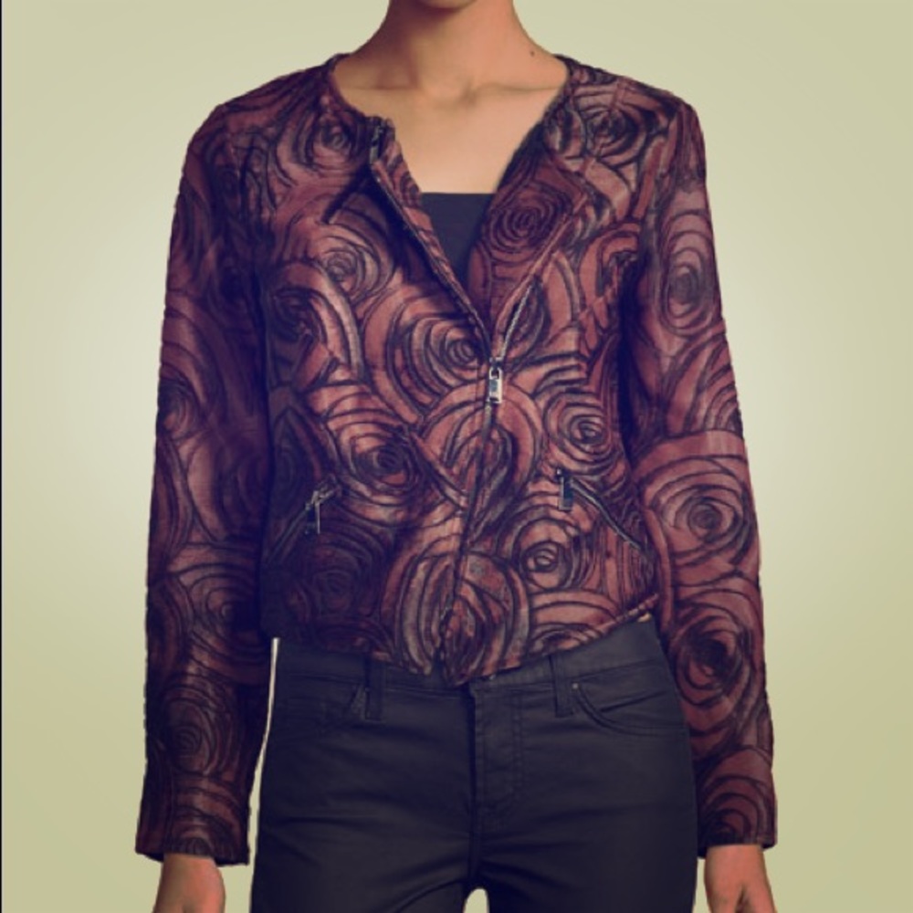 Haute Hippie calfskin leather moto jacket medium